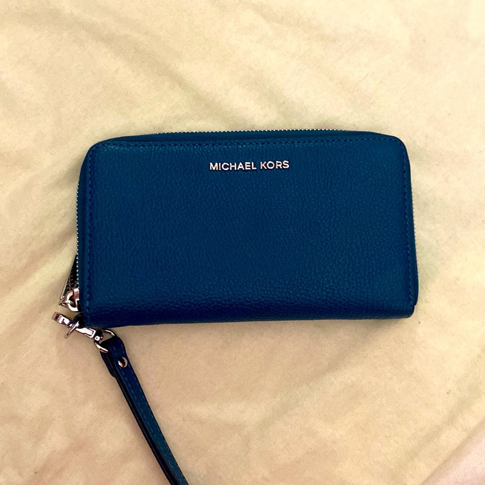 Michael Kors Blue Leather Wallet